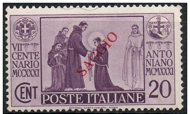 ITALIA REGNO - SAGGI - 1936 S.ANTONIO 20 CENT  N° 292 MNH** (r. 3635) - Nuovi