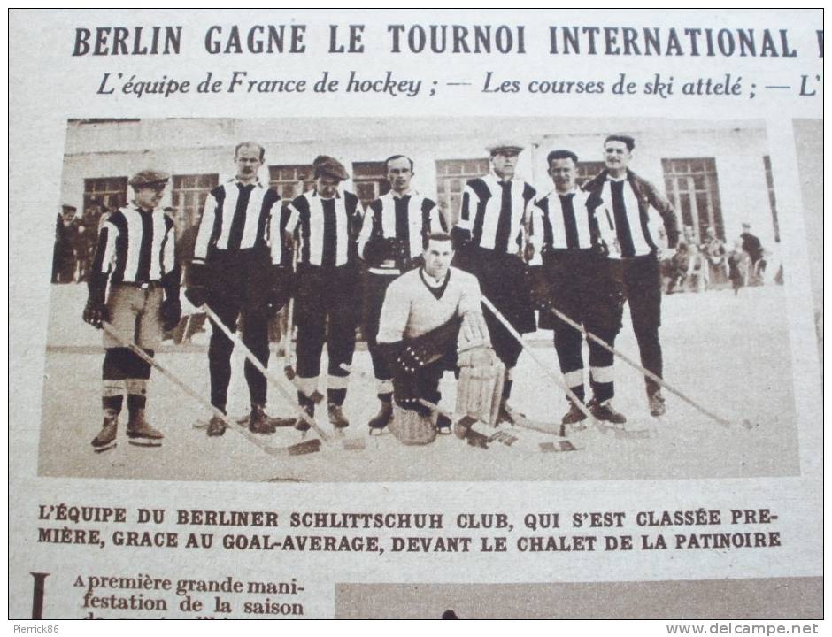 1928 BOXE RUGBY LES WARATAHS BATTTUS PAR BORDEAUX TOURNOI DE HOCKEY SUR GLACE BERLIN SKI TENNIS POLYGONE DE VINCENNES - Autres & Non Classés