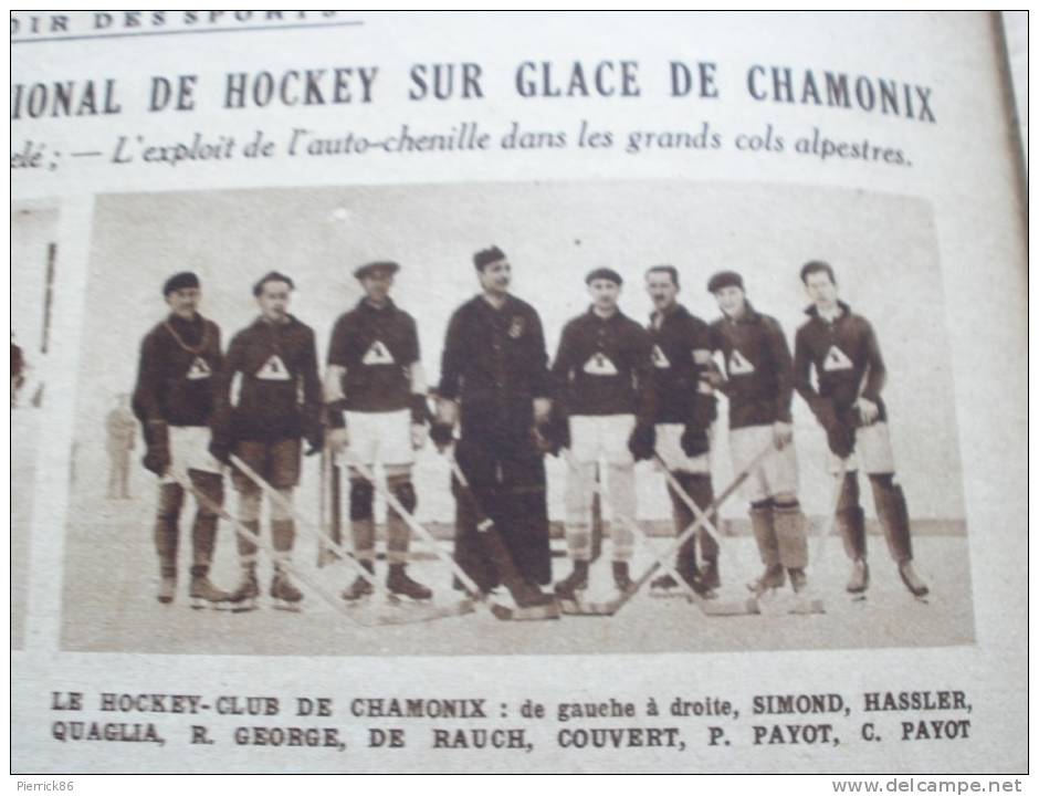 1928 BOXE RUGBY LES WARATAHS BATTTUS PAR BORDEAUX TOURNOI DE HOCKEY SUR GLACE BERLIN SKI TENNIS POLYGONE DE VINCENNES