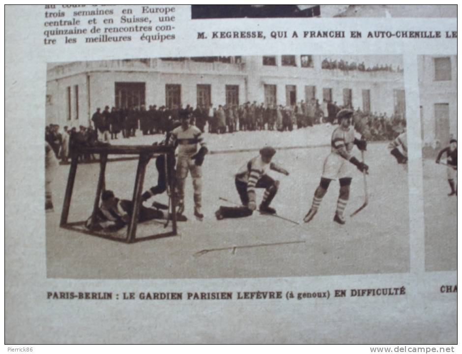 1928 BOXE RUGBY LES WARATAHS BATTTUS PAR BORDEAUX TOURNOI DE HOCKEY SUR GLACE BERLIN SKI TENNIS POLYGONE DE VINCENNES