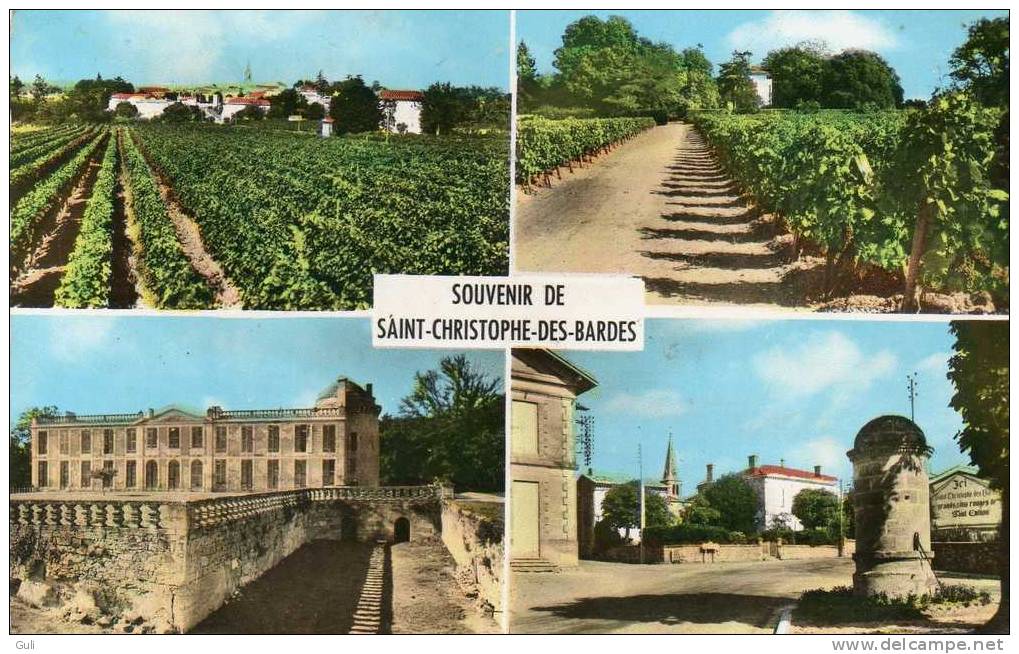 Gironde- Souvenir De SAINT-CHRISTOPHE Des BARDES ( Lussac) Multi Vues ( Vignobles .. Château La Pelleterie)*PRIX FIXE - Autres & Non Classés