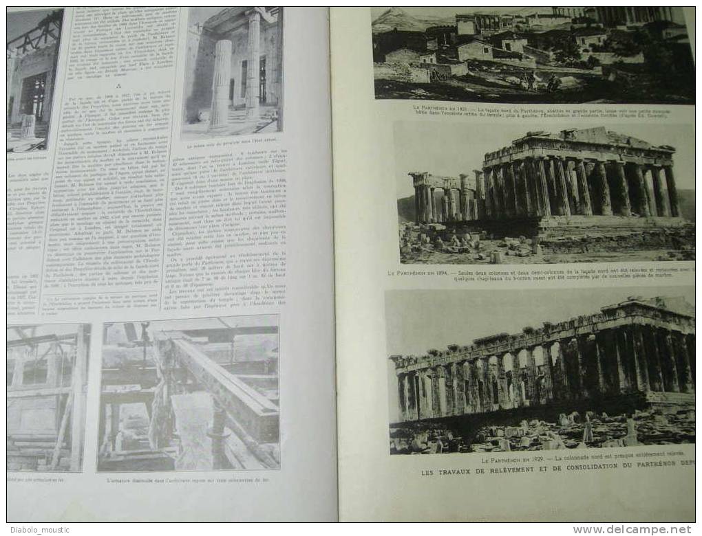 1929 :Emigration  EUROPE -->AMERIQUE ;Mussolini-lithe ;Porcelaine ;LES ASPRES ;Cinéma-Aviation; ACROPOLE ;8000 km direct