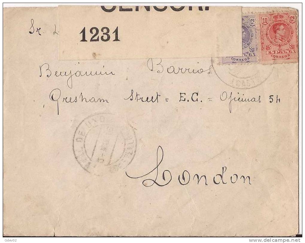 ESCA269-C124TGB.Spain .Espagne.CARTA  DE VALL DE UXO(Castellon) A LONDRES (Ed 269+270).MUY BONITA - Briefe U. Dokumente