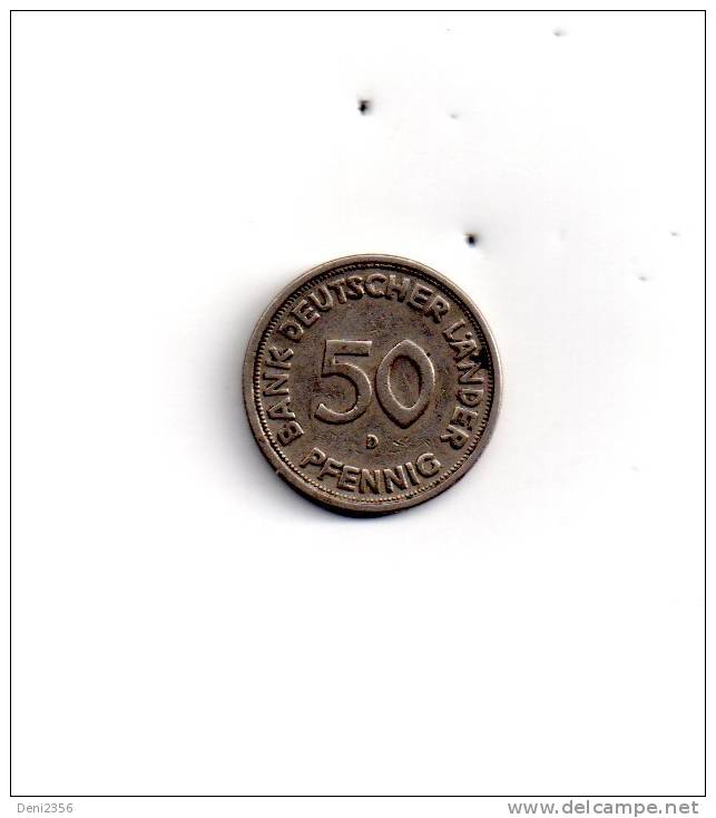 Pièce RDA  De 50 Pfennig 1949 D - 50 Pfennig