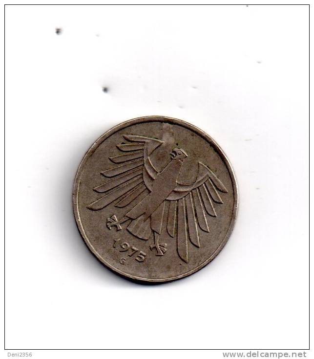 Pièce RDA  De 5 Deutsche Mark 1975 G - 5 Mark