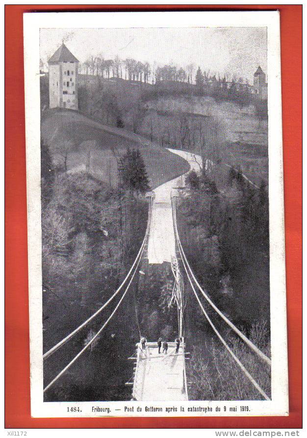 L854 Fribourg Pont Du Gotteron,vue Aérienne Catastrophe Du 9 Mai 1919,ANIME,Non Circulé. Savigny 1484 - Fribourg