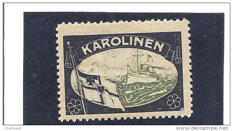 German Germany Mourning Labels Lost Colonies Karolinen Cnderella Issued In 1920 By Sigmund Hartig MH - Caroline Islands