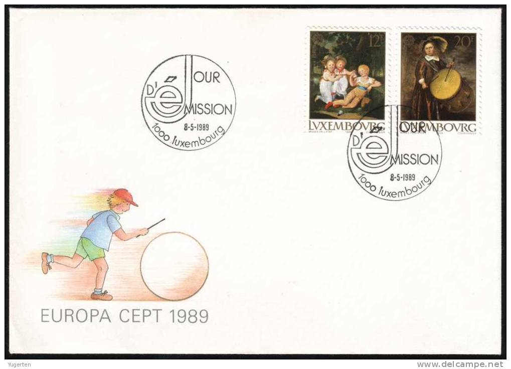 LUXEMBOURG 1989 - FDC - JEUX D'ENFANTS - EUROPA 1989 - 1989