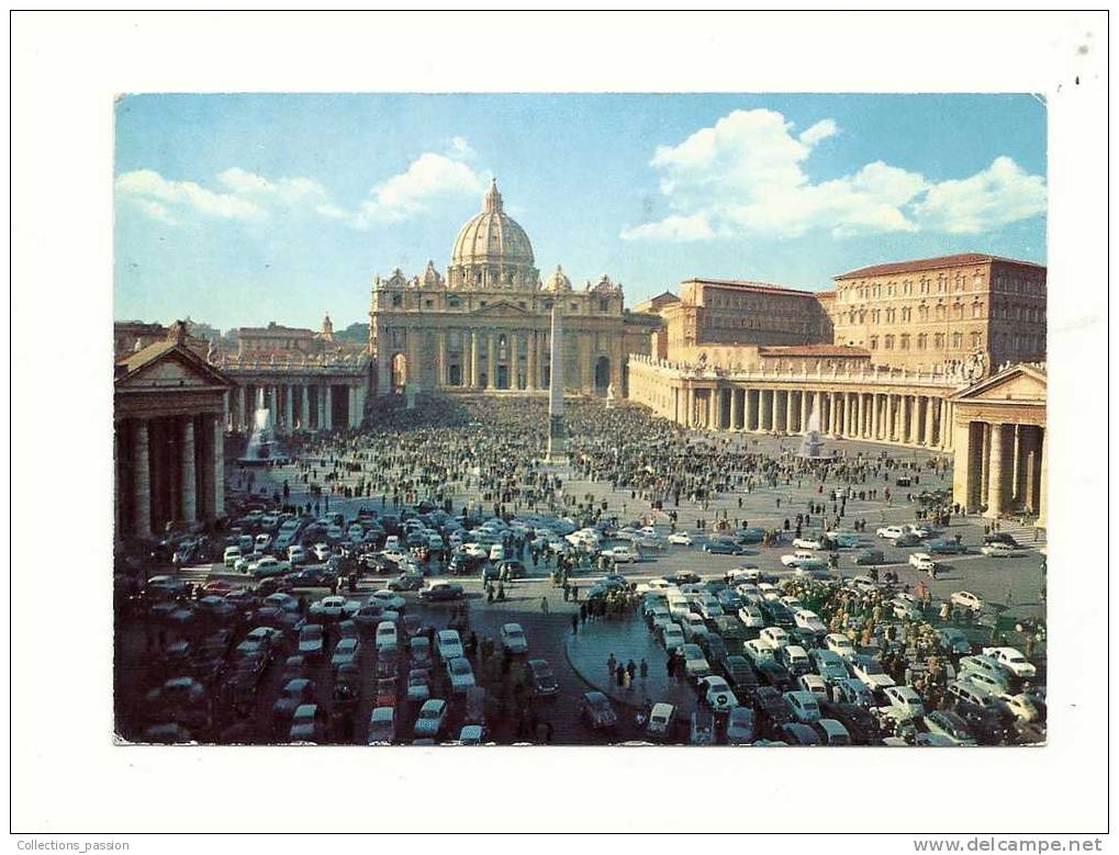 Cp, Vatican, Bénédiction Papale En Place St-Pierre, Voyagée 1984 - Vaticaanstad