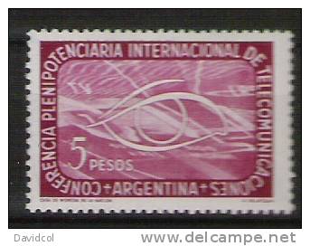 M878.-.ARGENTINA .-. 1954 .-. MI #: 616 .--. MNH.- . TELECOMUNICACIONES - Ungebraucht