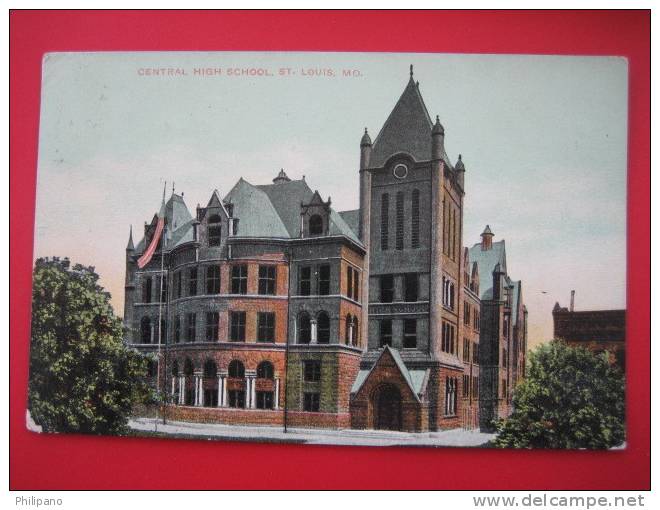 St. Louis Mo ---Central High School   1910 Cancel ---====ref 168 - St Louis – Missouri