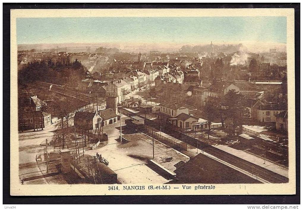 CPA  ANCIENNE- FRANCE- NANGIS (77)- VUE GENERALE EN GROS PLAN- LA GARE- - Nangis