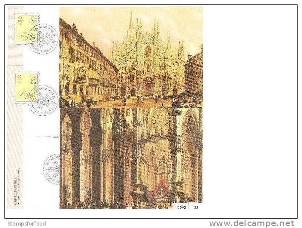 VATICANO, 1998, 4 Cartoline Postali Centenario Duomo Milano Con Annullo 1° Giorno Emiss. - Briefe U. Dokumente