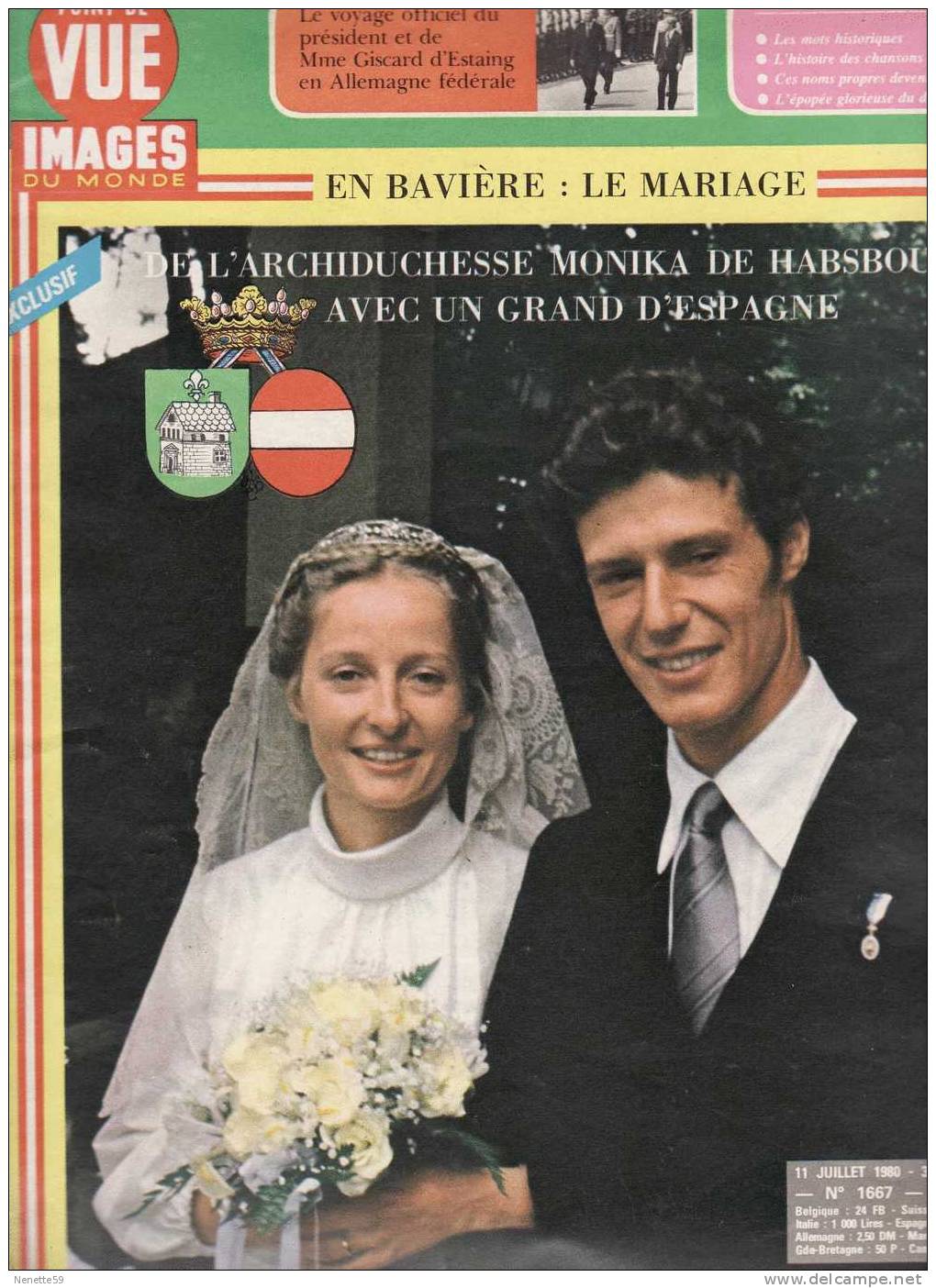 POINT DE VUE IMAGES DU MONDE N° 1667 Du 11 Juillet 1980 Mariage En Bavière - People