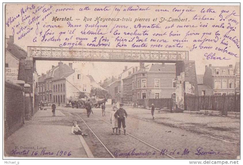 Herstal (Liège) - Rue Hayeneux-trois Pierres Et St Lambert - Animée, Attelage - Herstal