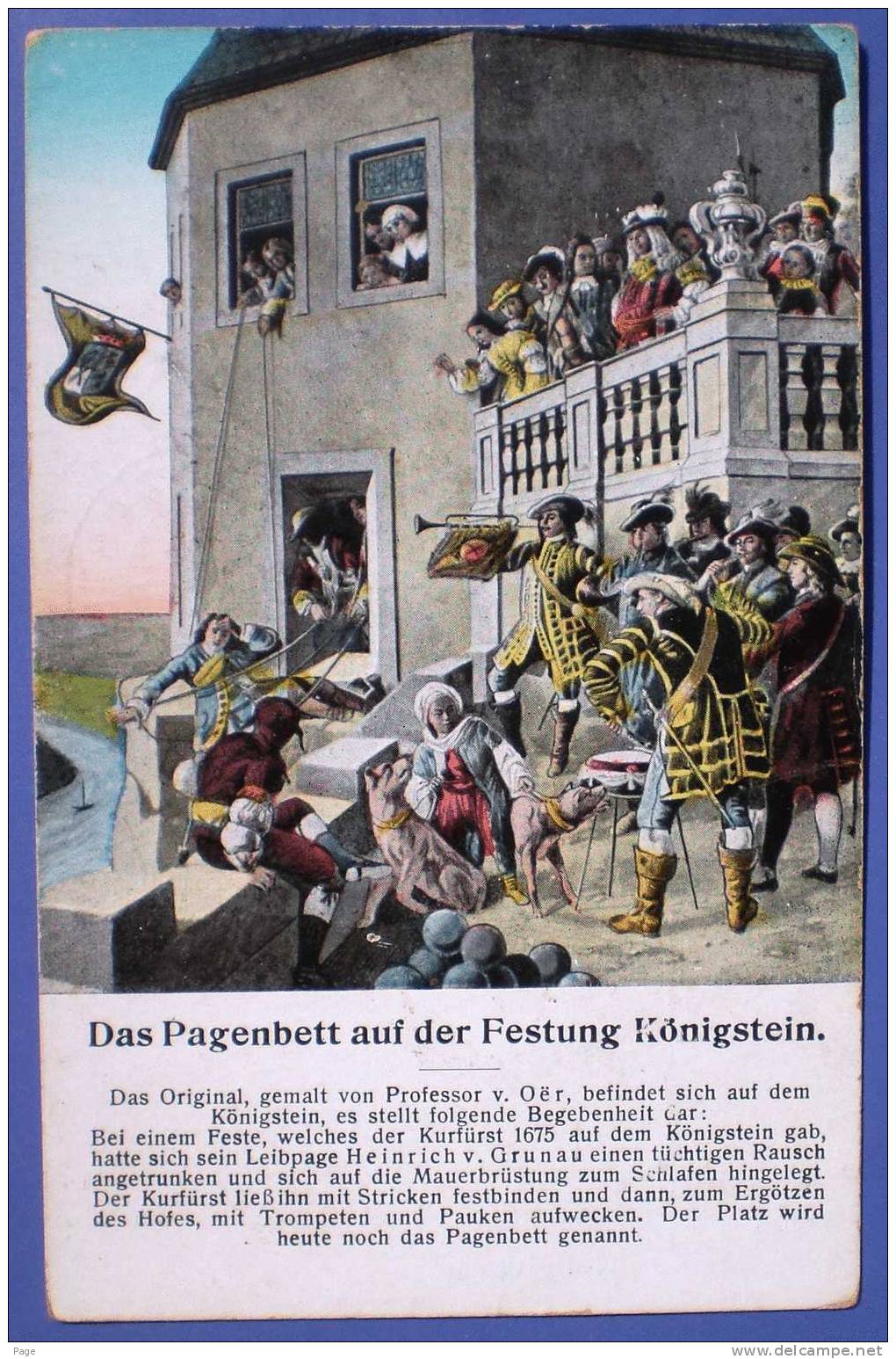 Königstein,Das Pagenbett Auf Der Festung Königstein,,1920,Künstlerkarte, - Koenigstein (Saechs. Schw.)
