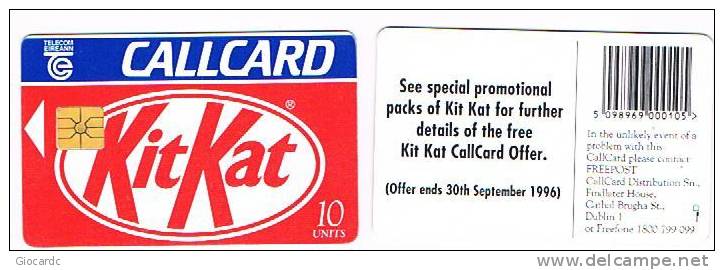 IRLANDA (IRELAND) - TELECOM EIREANN CHIP  - 1996 KIT KAT       - USED - RIF. 7892 - Alimentazioni