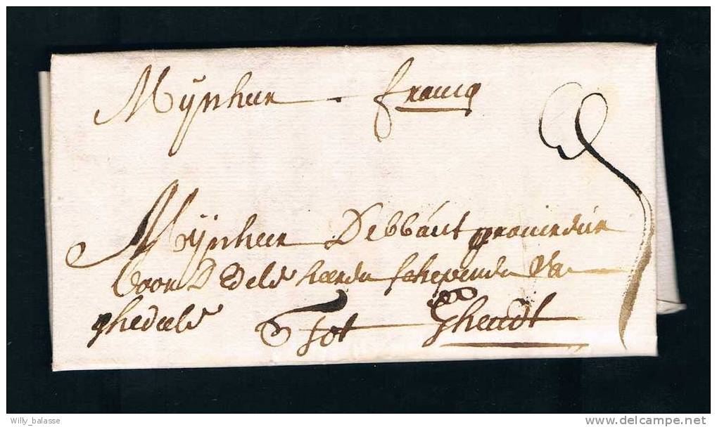 Belgique Precurseur 1724 Lettre Datee D'ingelmunster + "FRANCO"+ Contreseing Pour Ghendt - Other & Unclassified