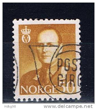 N+ Norwegen 1958 Mi 422 Königsporträt - Oblitérés