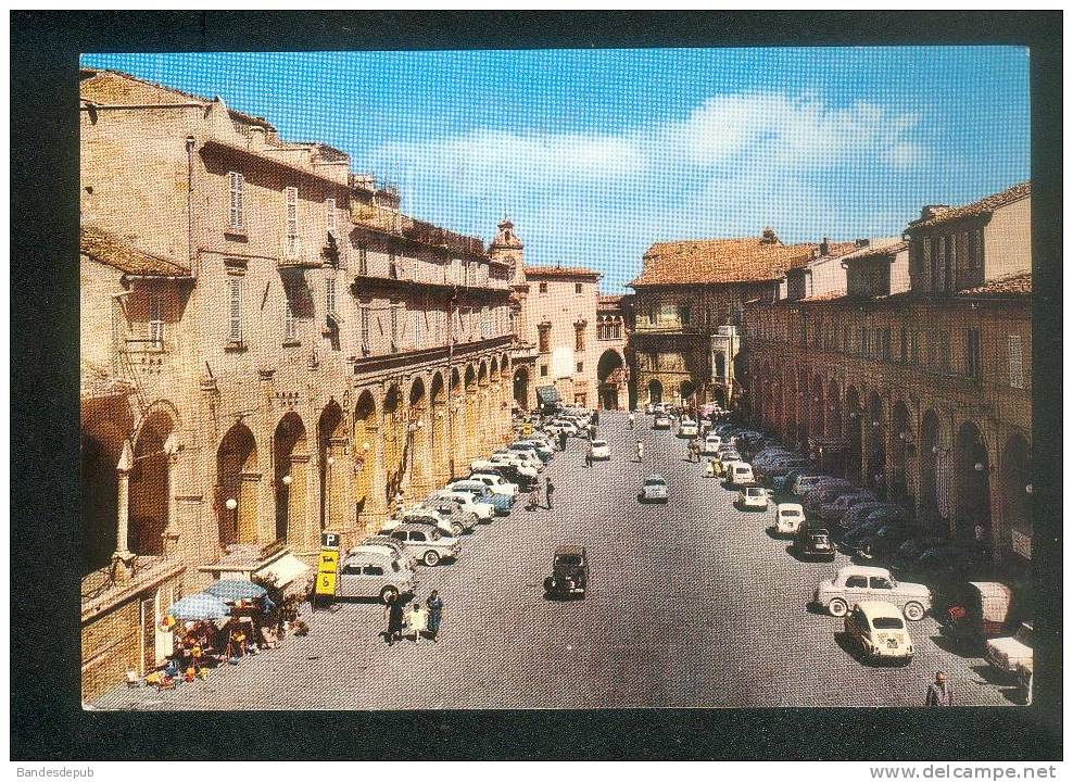 CPSM - Italie - FERMO - Piazza Popolo ( Automobile FIAT ... Ed. E.C. ) - Fermo
