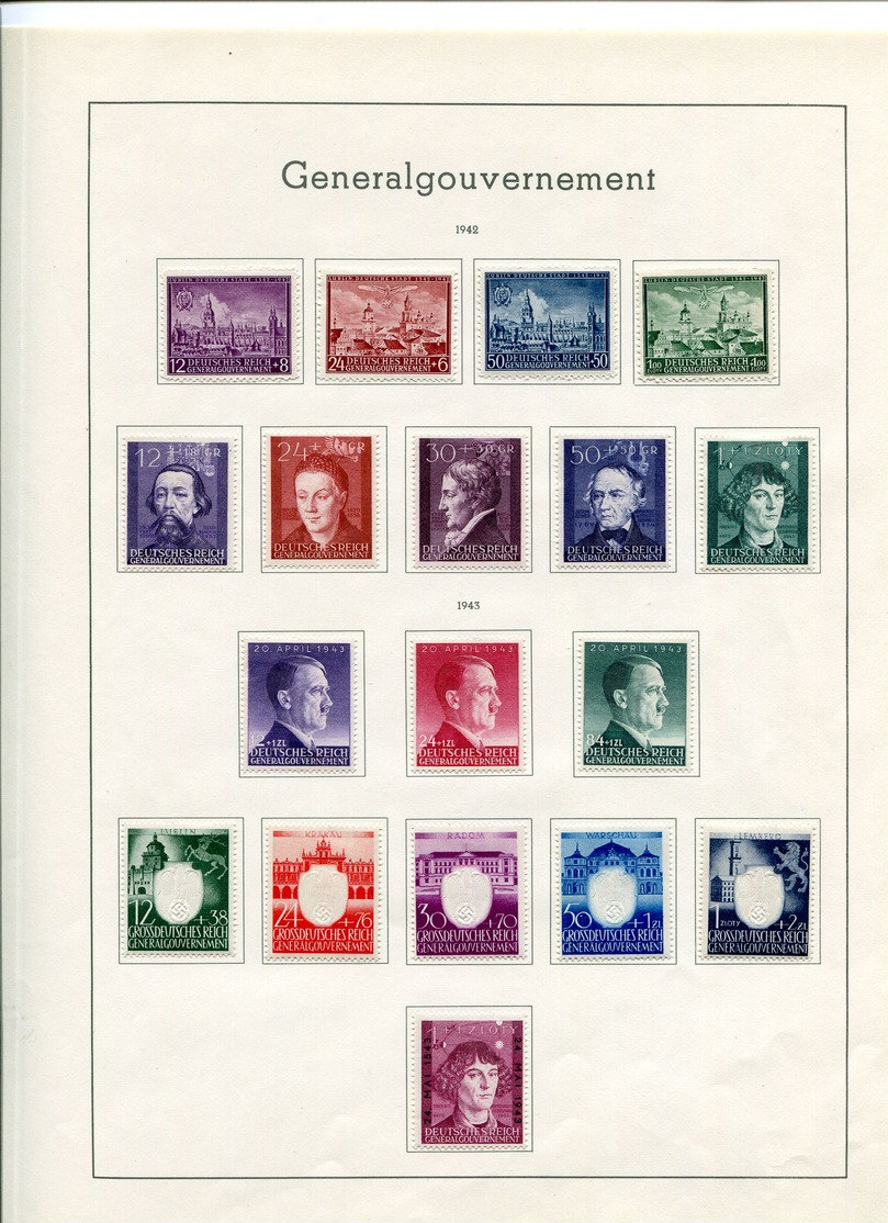 Generalgouvernement   Sammlung  Adolf Hitler...6 Seiten  MH/  *    Siehe Bilder - Besetzungen 1938-45