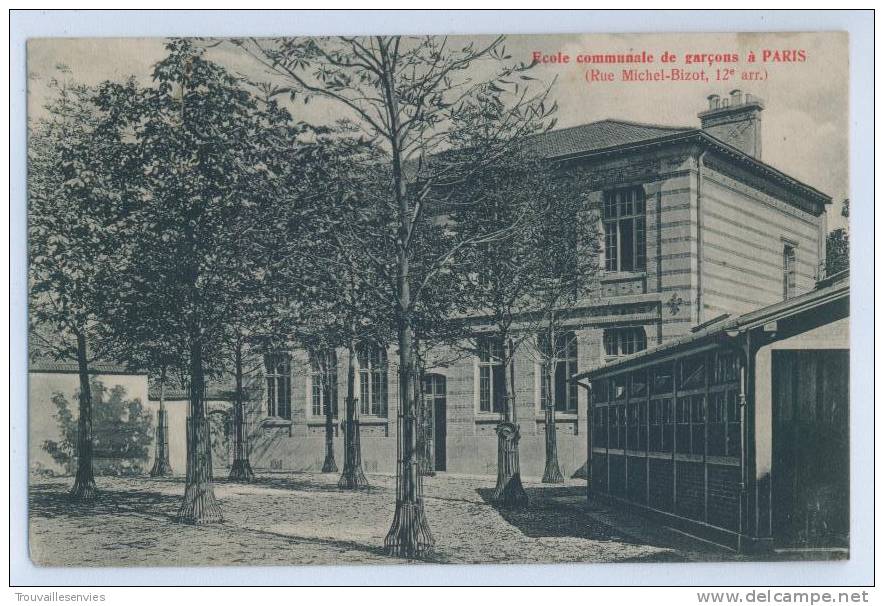 PARIS 12ème - ECOLE COMMUNALE De GARCONS - RUE Michel-Bizot - PUB A. W. ANDERNACH - Enseignement, Ecoles Et Universités