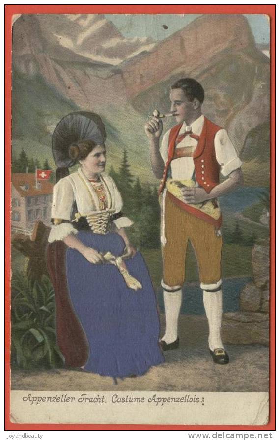 G374, Appenzeller Fracht , Costume Appenzellois , Pipe, Folklore, Circulée  1909 - Sonstige & Ohne Zuordnung