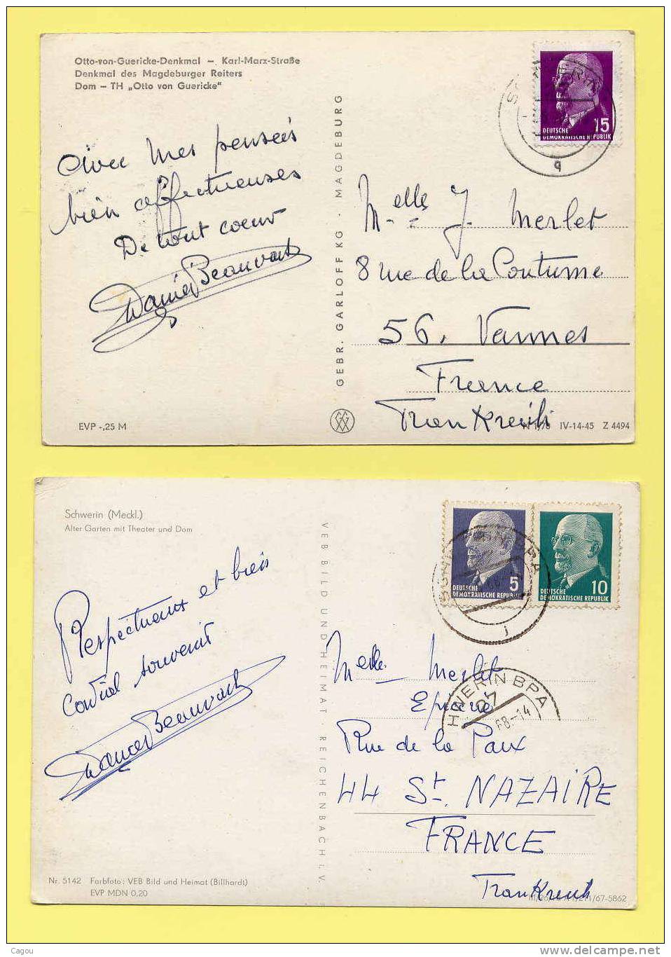 Lot de 11 Cartes ALLEMAGNE RDA