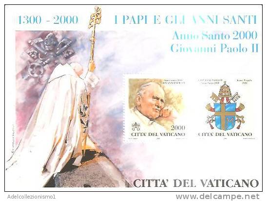 55646)foglietto Vaticano Serie Anno Santo 2000 Giovanni Paolo II° Con 2 Valori - Bf56 - Blocs & Hojas