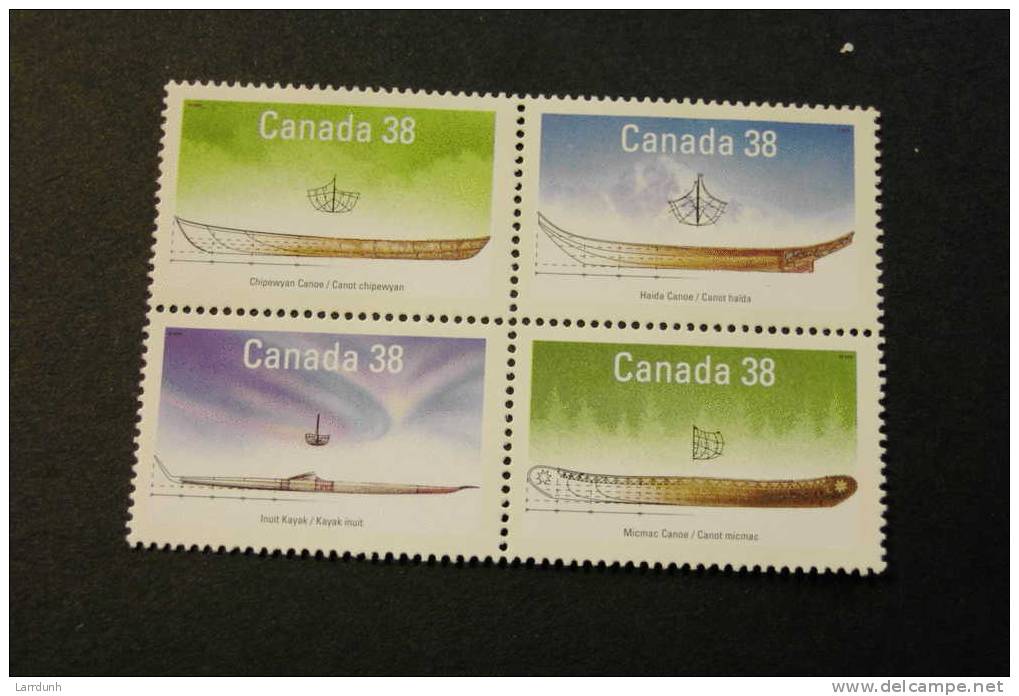 Canada 1229-32 Small Craft Canoes Chipewyan Haida Inuit Micmac MNH 1989 A04s - Neufs