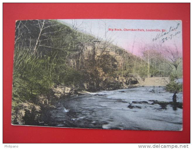 Louisville Ky   Big Rock Cherokee Park  --1910 Cancel---- ----ref 168 - Louisville