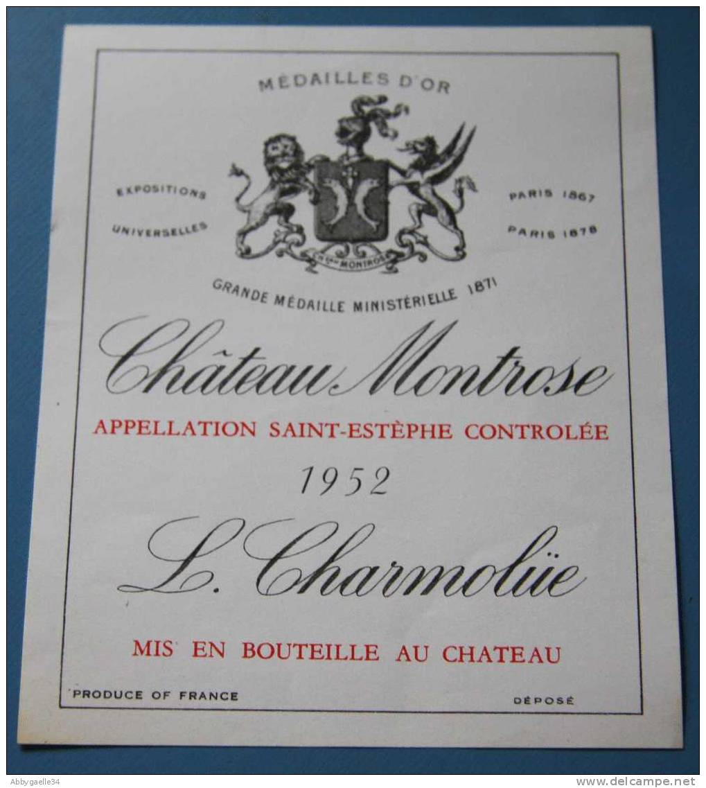 Château Montrose 1952 Saint-Estèphe Charmolüe Bordeaux - Bordeaux