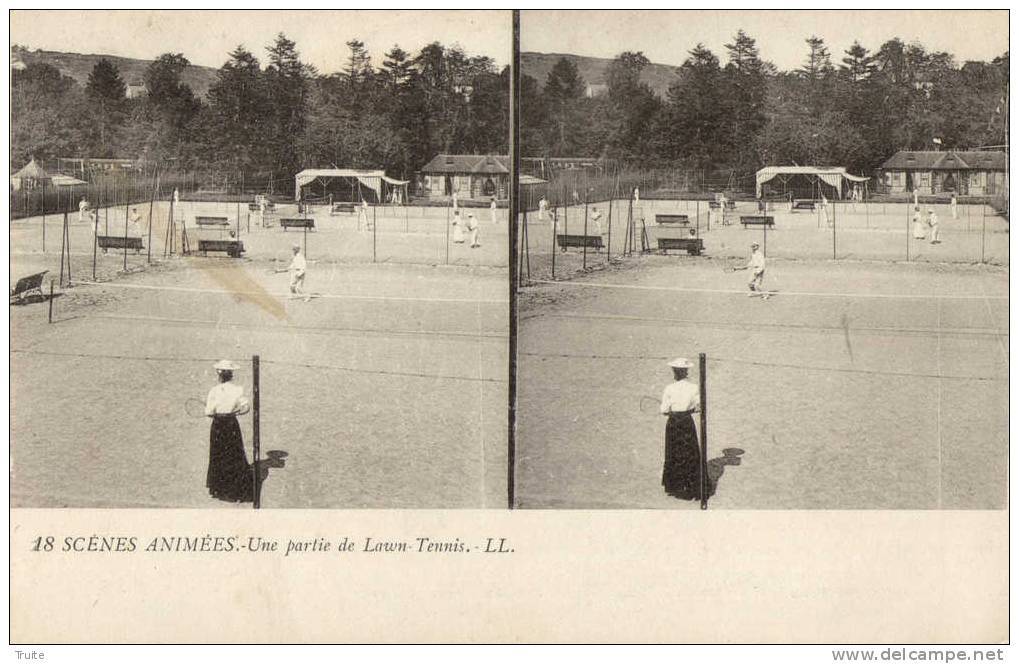 SCENES ANIMEE UNE PARTIE DE LAWN-TENNIS - Tennis