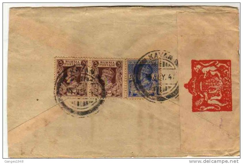 Burma 1941 KAYAN Censor Cover To Malacca Malaysia # 22385 - Myanmar (Birmanie 1948-...)