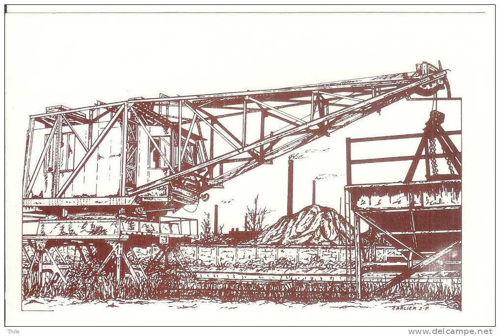 LA LOUVIERE - Grue De Chargement Des Anciennes Usines Glaverbel - Usines Boel - Dessin Carlier - La Louvière