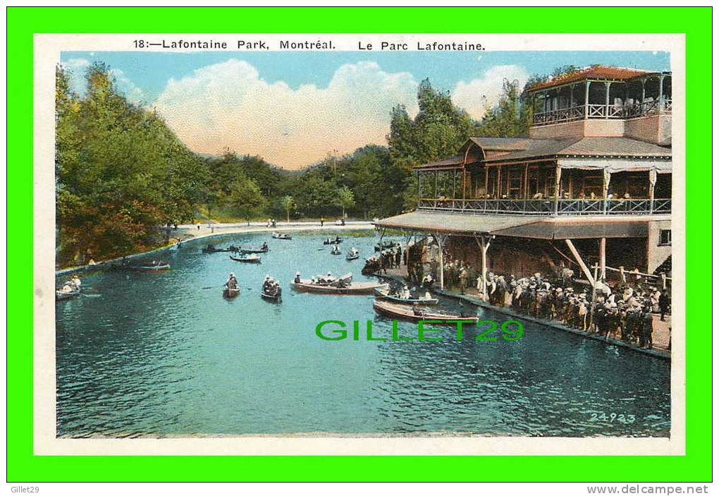 MONTRÉAL, QUÉBEC - LE LAC DU PARC LAFONTAINE - ANIMÉE DE CHALOUPES - - Montreal