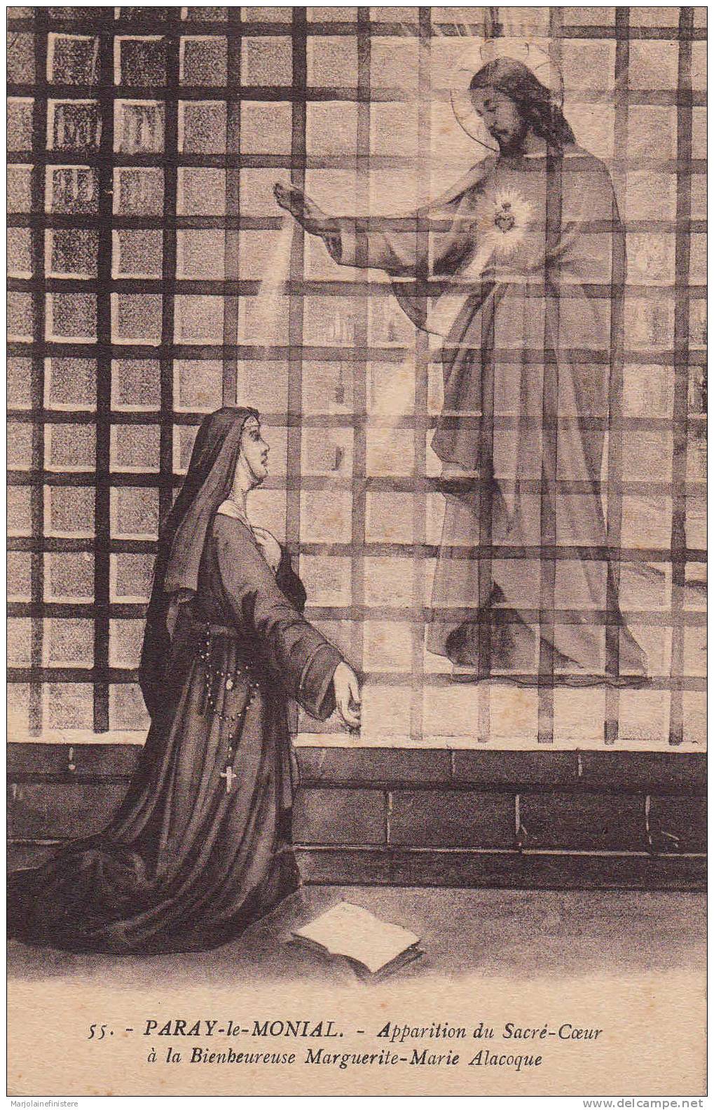 Dép. 71 - Paray-le-Monial. - Apparition Du Sacré Coeur à La Bienvenue Marguerite-Marie Alacoque. N. B. N° 55 - Lieux Saints