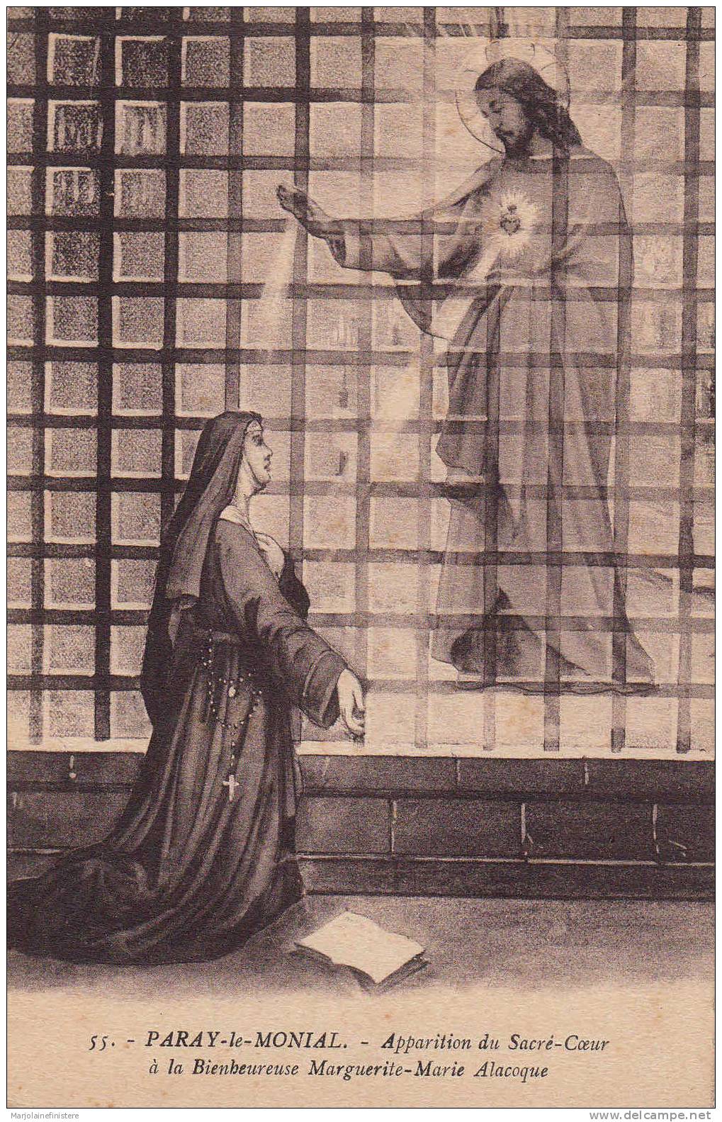 Dép. 71 - Paray-le-Monial. - Apparition Du Sacré Coeur à La Bienvenue Marguerite-Marie Alacoque. N. B. N° 55 - Heilige Plaatsen