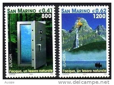 Cept 2001 San Marino Saint-Marin Yvertn° 1757-58 *** MNH L'  Eau Water - 2001