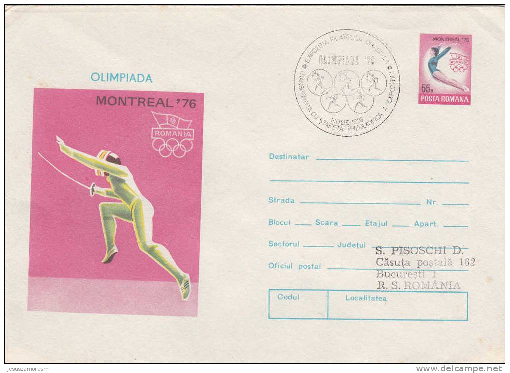 Sobre Entero Postal  De La Olimpiada De Montreal 1976 - Verano 1976: Montréal