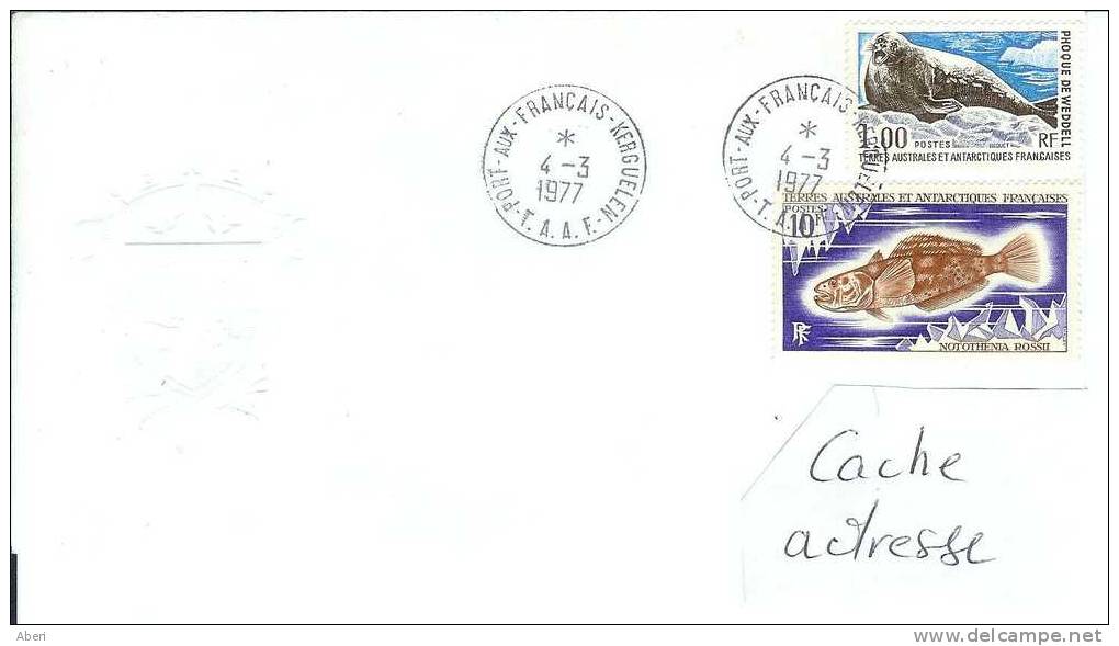 6213  N° 35; 58 -  KERGUELEN - Enveloppe TAAF - 1977 - Briefe U. Dokumente