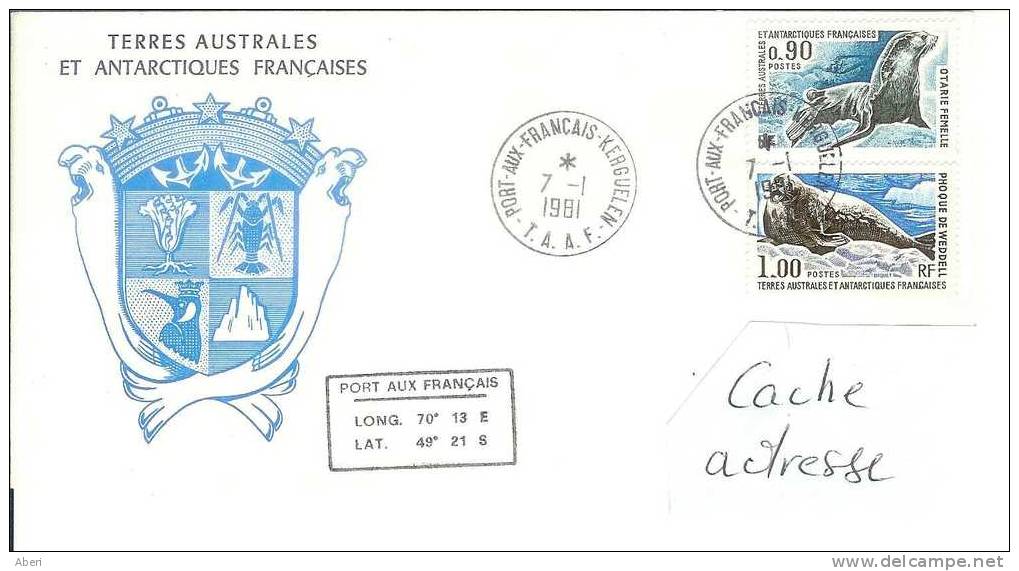 6219  N° 57; 58 - KERGUELEN - 1981 - Lettres & Documents