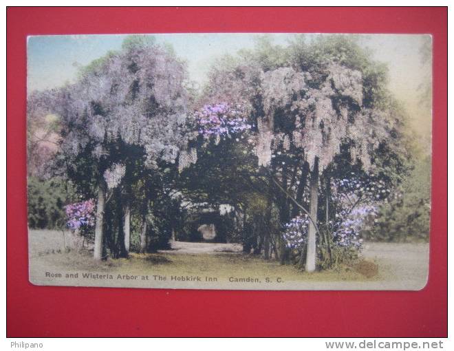 Camden Sc --Rose & Wisteria At The Hobkirk Inn  Hand Colored 1941 Cancel   ----   === Ref 169 - Charleston