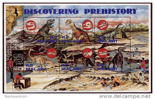 Malawi #620-23 Mint Never Hinged Dinosaur Set & S/S From 1993 - Malawi (1964-...)