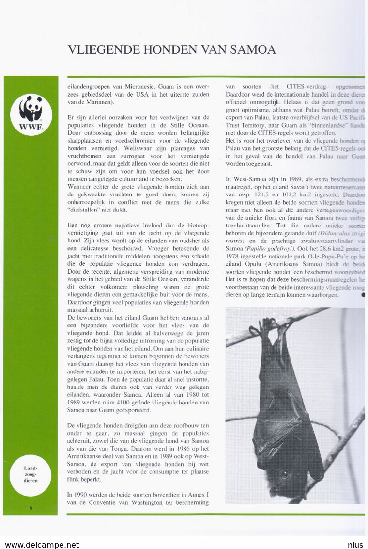 Samoa 1993 WWF W. W. F. set of mint stmps + set of FDC's Fruit Bats bat Vliegende Honden fauna