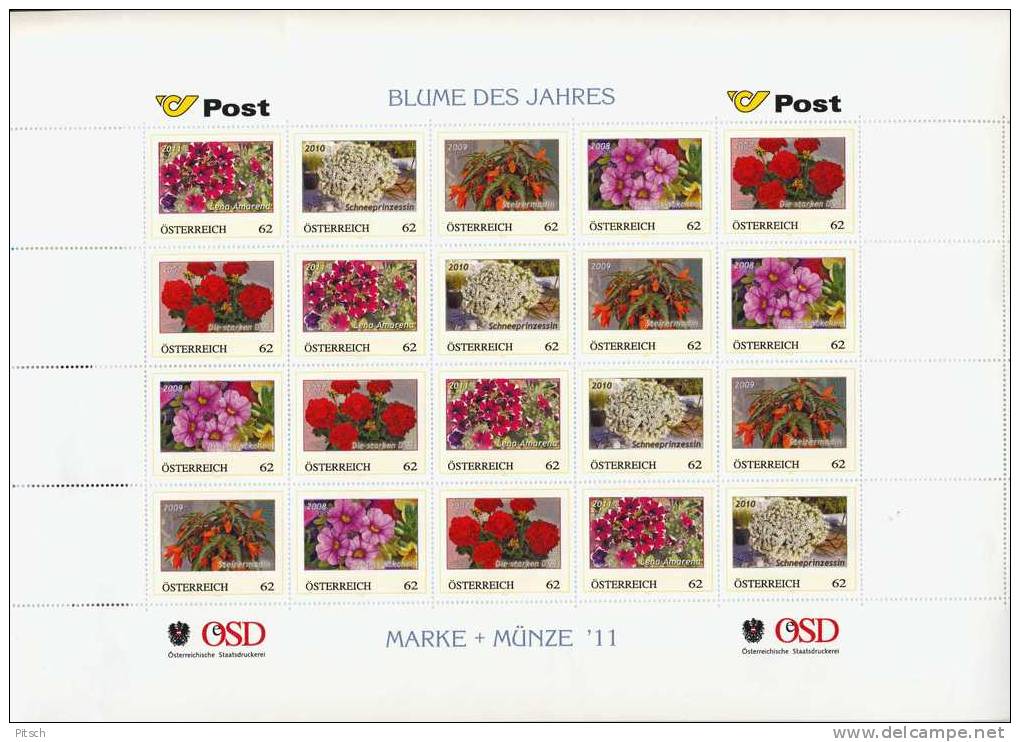 Österreich - Pers. Marke Serie Blumen Der Jahre 2007-2011 - Steiermark - Ungebraucht