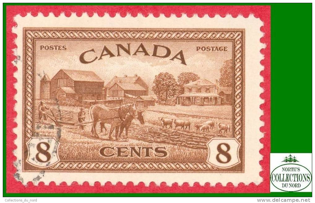 Canada # 268 Scott - Unitrade - O - 8 Cents - Eastern Farm Scene / Ferme - Ongebruikt