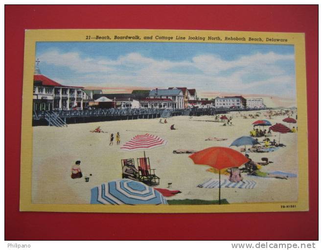 Rehoboth Beach De  ---#21  Beach & Boardwalk    Linen=== Ref 170 - Autres & Non Classés