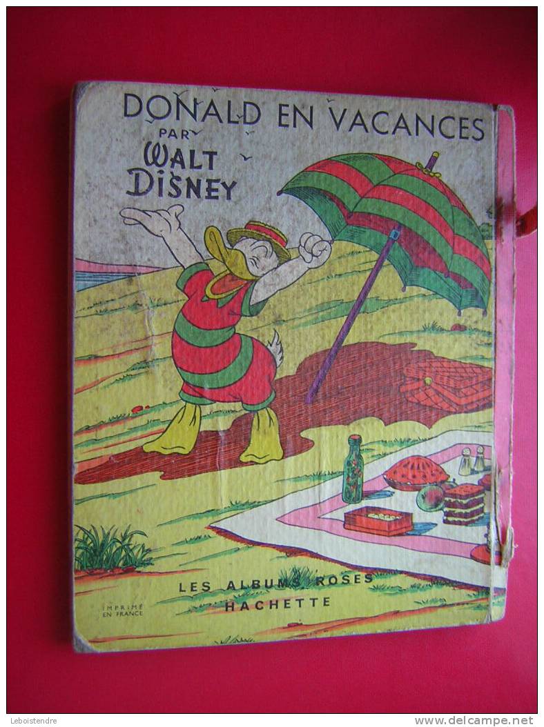 WALT DISNEY-DONALD EN VACANCES-LES ALBUMS ROSES HACHETTE-8 PHOTOS DE PRESENTATION - Disney