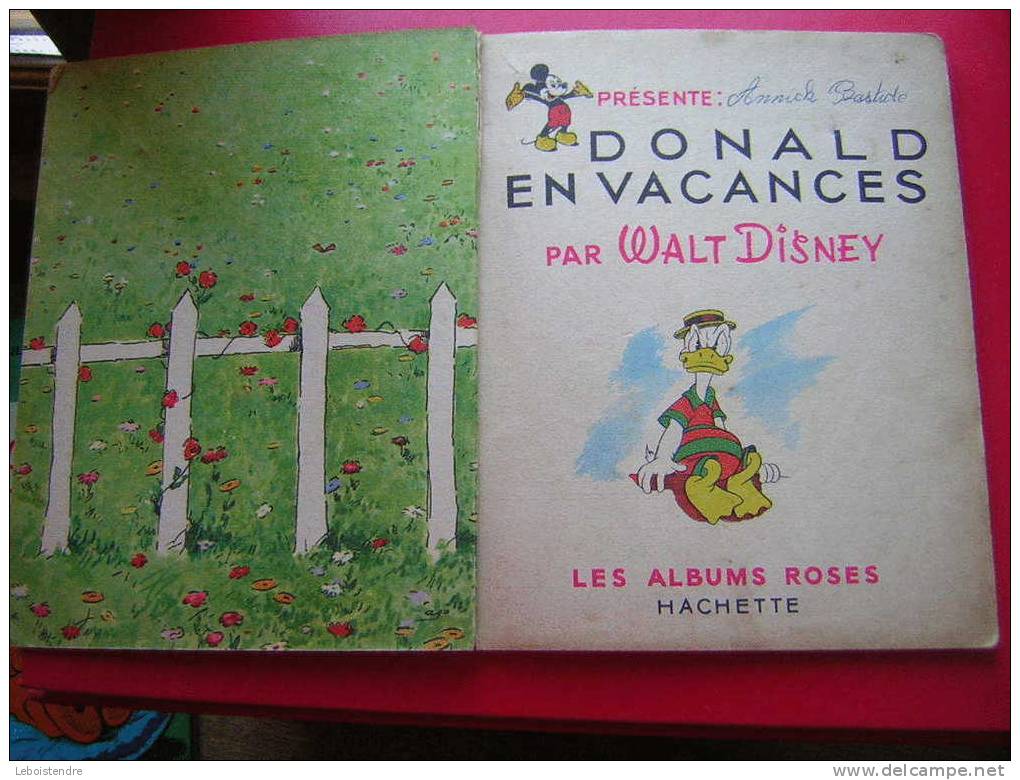 WALT DISNEY-DONALD EN VACANCES-LES ALBUMS ROSES HACHETTE-8 PHOTOS DE PRESENTATION - Disney